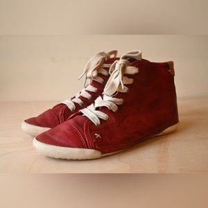 Frye 90s Throwback Retro Red Leather Sneakers 5.5M